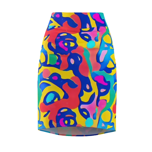 Electric Spill on a Pencil Skirt