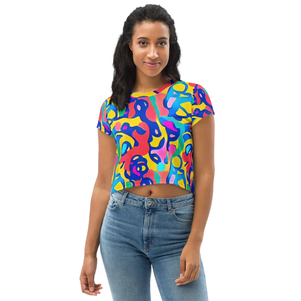 Electric Spill on Crop Tee — Front