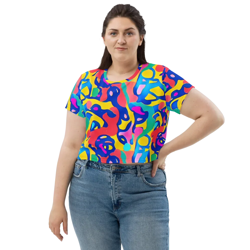 Electric Spill on Crop Tee — Front