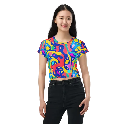 Electric Spill on a Crop Tee