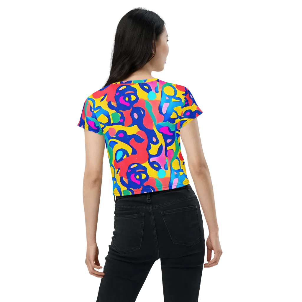 Electric Spill on Crop Tee — Back