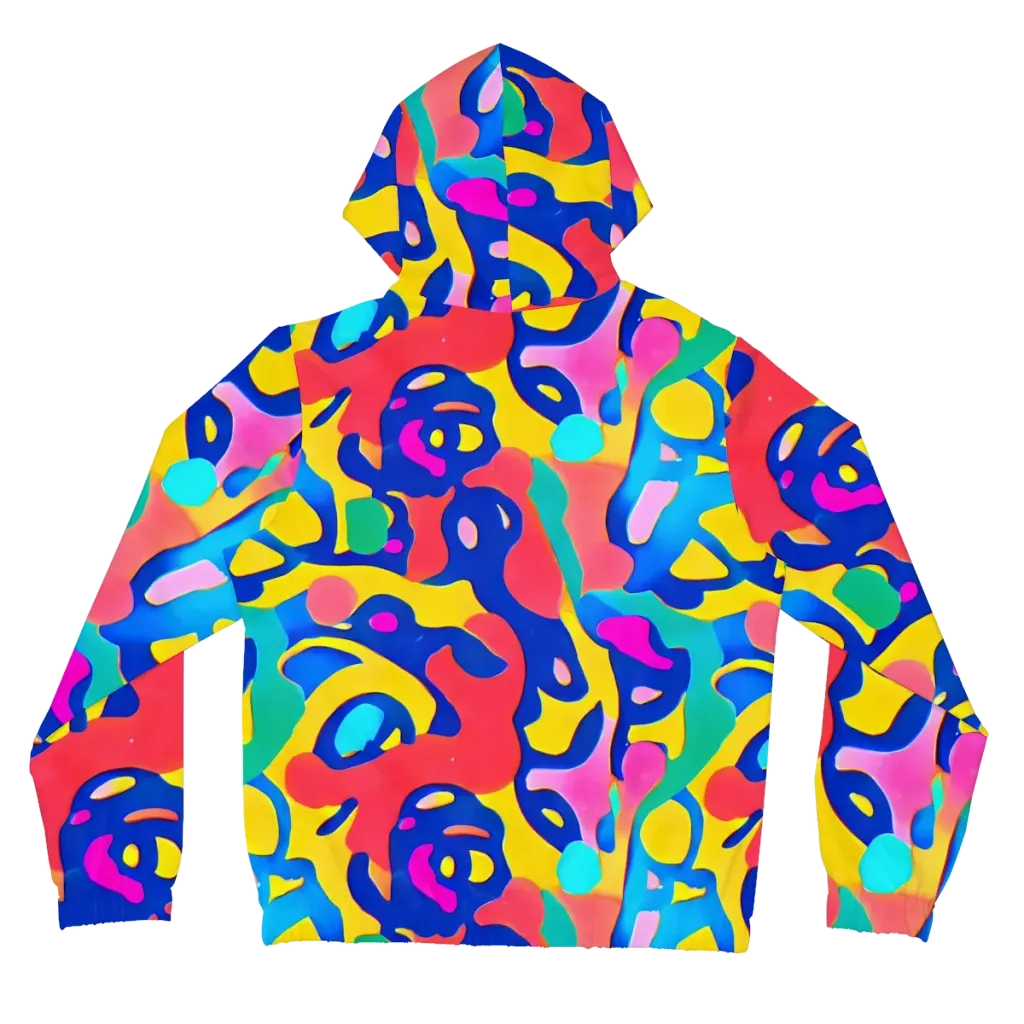 Electric Spill on Women's Full-Zip Hoodie — Back