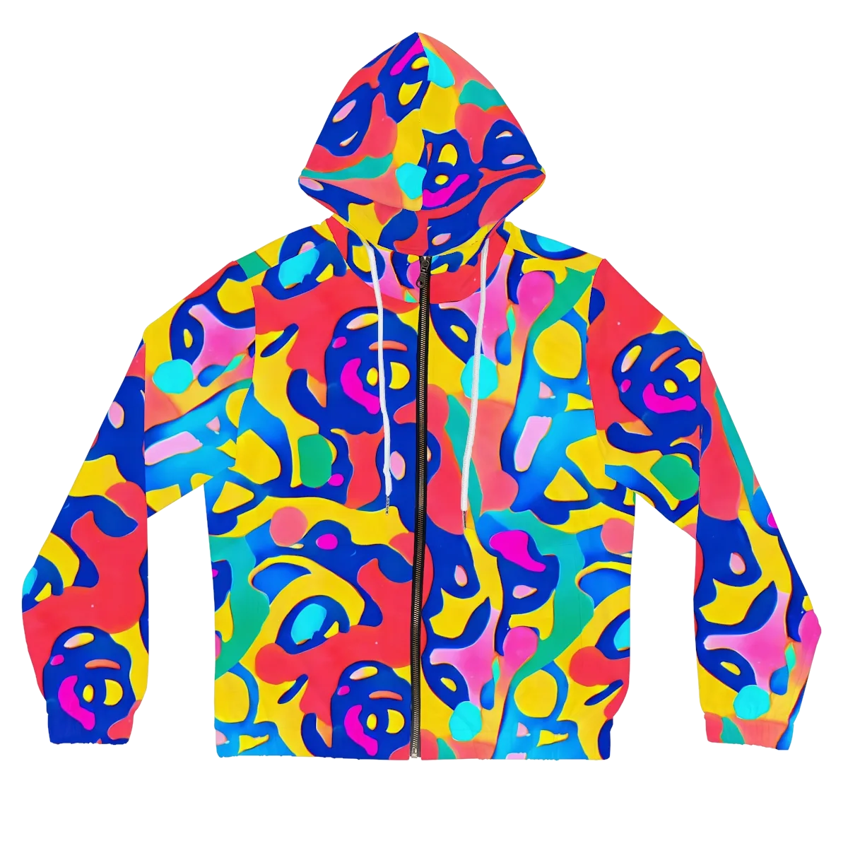Electric Spill on Women's Full-Zip Hoodie — Front