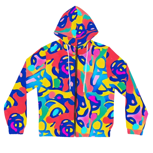 Electric Spill on a Women's Full-Zip Hoodie
