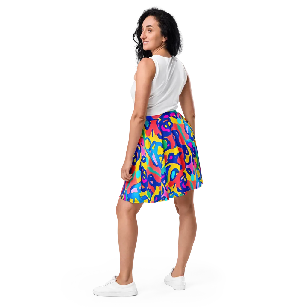 Electric Spill on Skater Skirt — Back