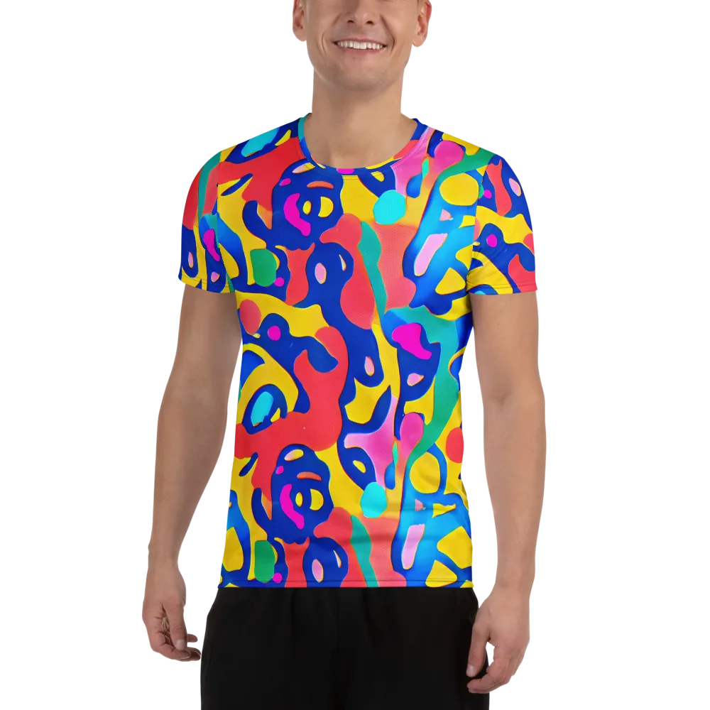 Electric Spill on Men's Athletic T-Shirt — Front