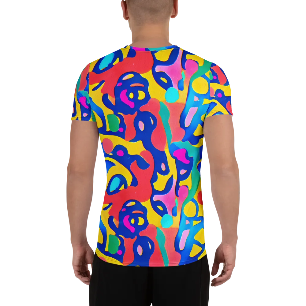 Electric Spill on Men's Athletic T-Shirt — Back
