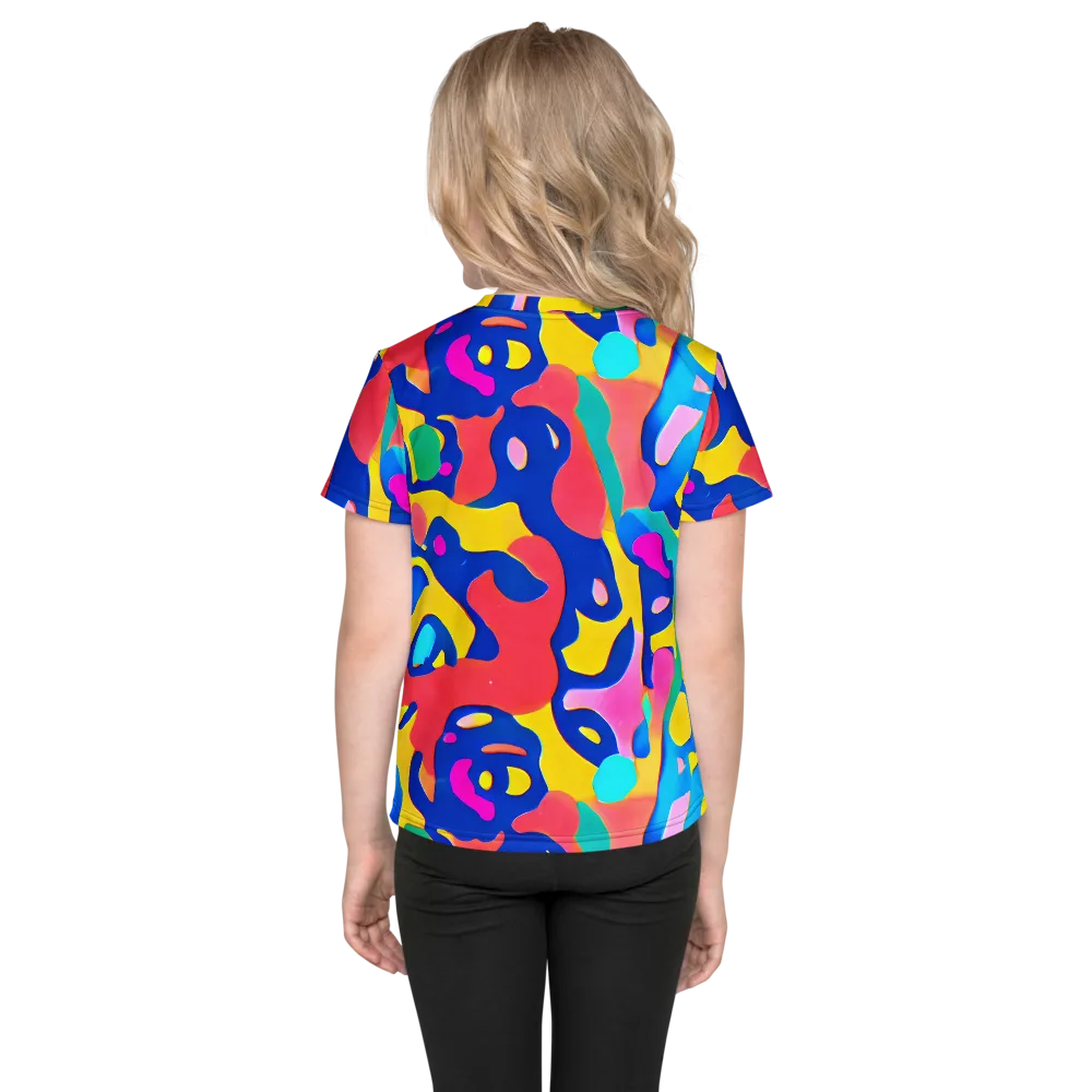 Electric Spill on Kids Crew Neck T-Shirt — Back