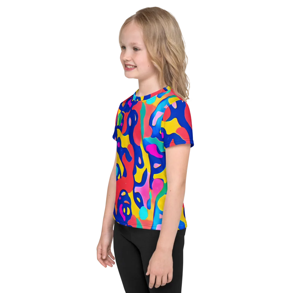 Electric Spill on Kids Crew Neck T-Shirt — Left