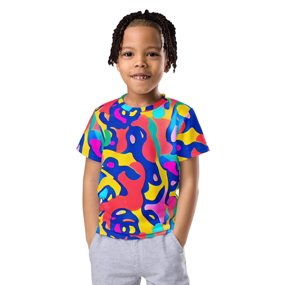Electric Spill on Kids Crew Neck T-Shirt — Front