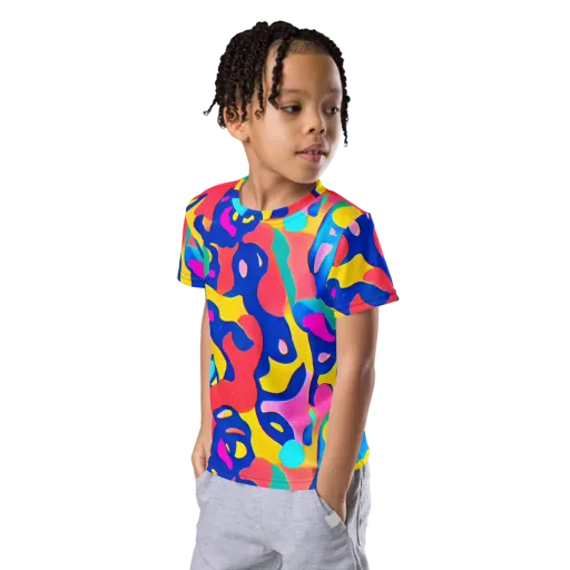 Electric Spill on a Kids Crew Neck T-Shirt
