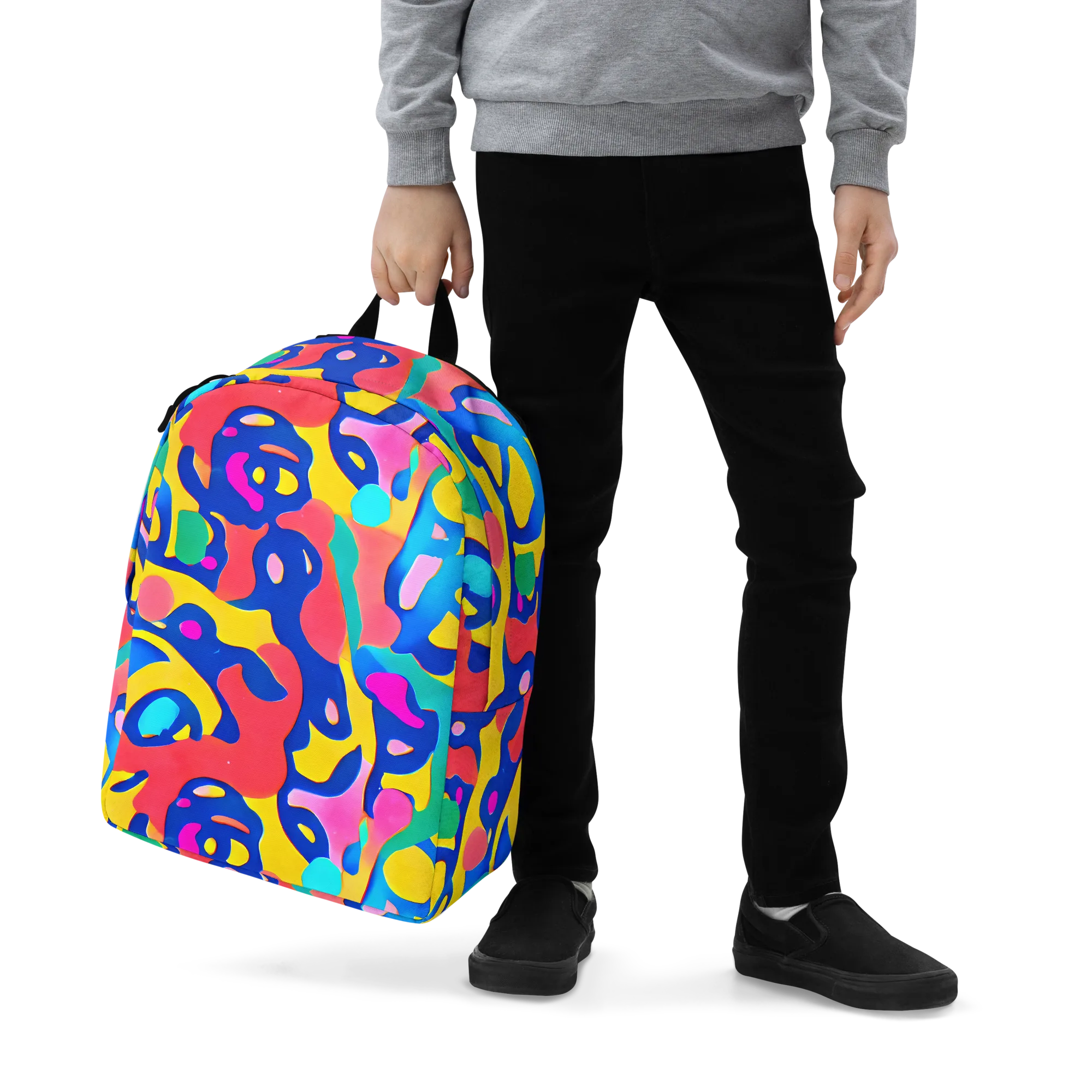 Electric Spill on Minimalist Backpack — Zoomed-in