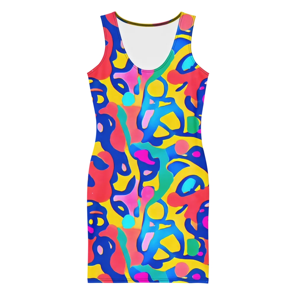 Electric Spill on Bodycon Dress — Front