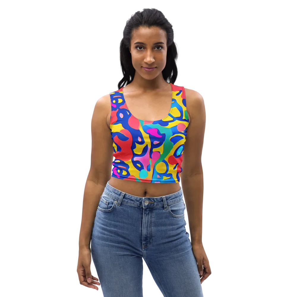 Electric Spill on Crop Top — Front