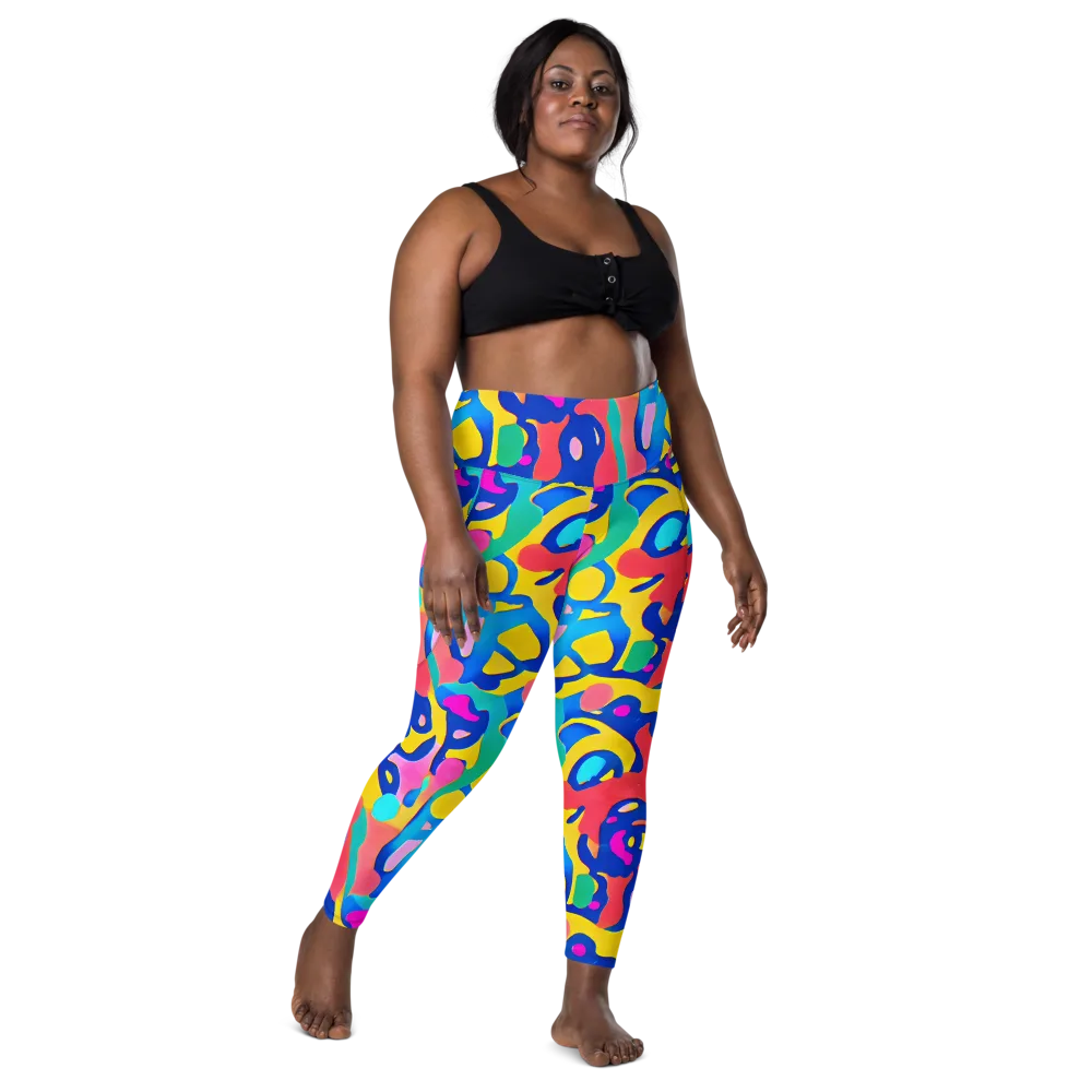 Electric Spill on Leggings with Pockets — Front