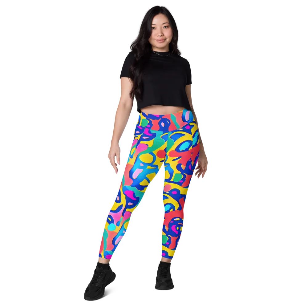 Electric Spill on Leggings with Pockets — Front