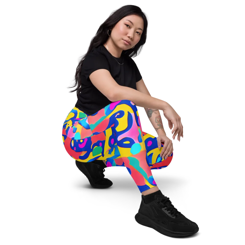 Electric Spill on Leggings with Pockets — Right Front