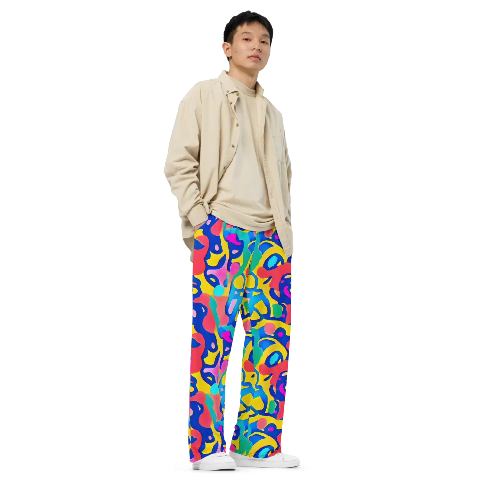 Electric Spill on Wide-Leg Pants — Right Front
