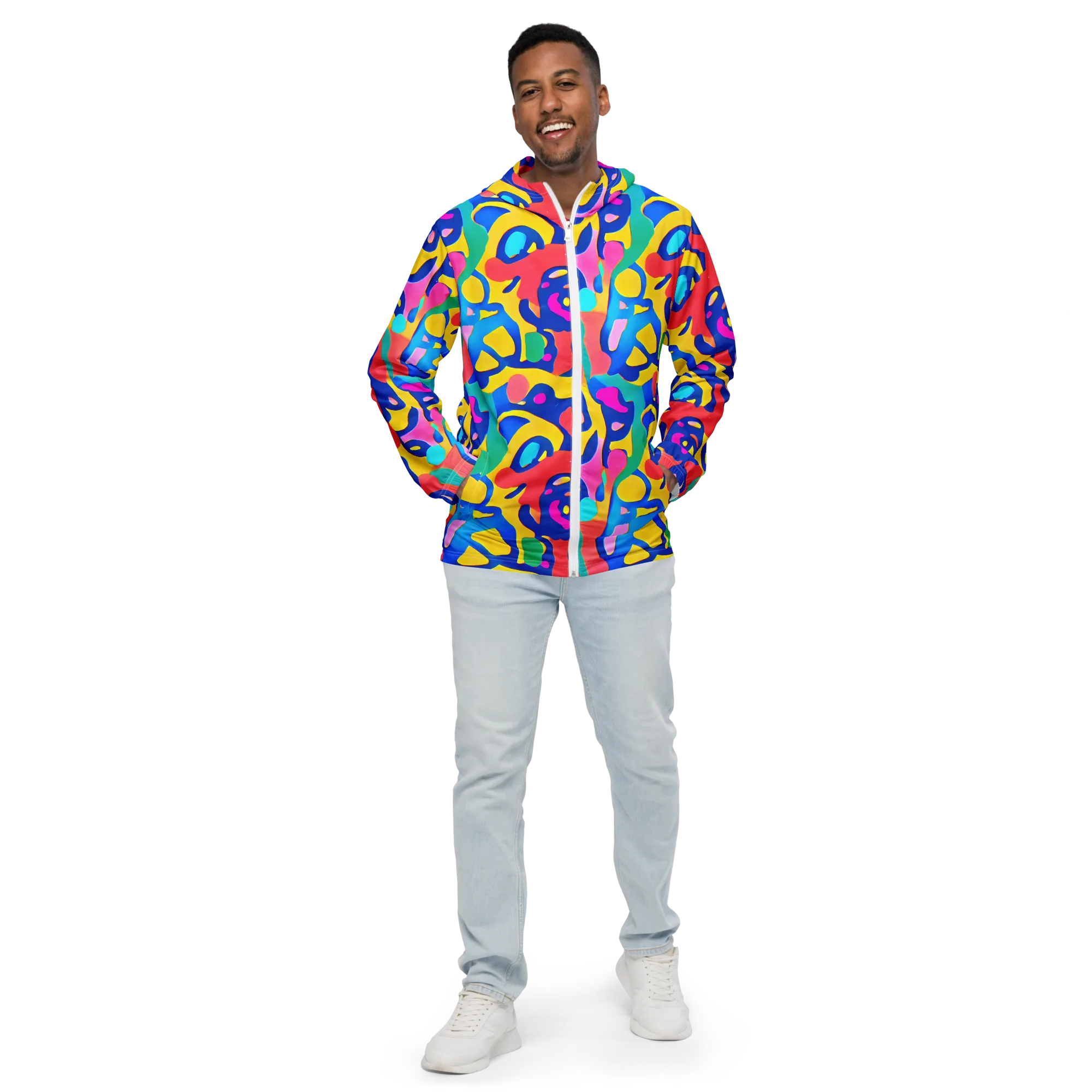 Electric Spill on Men's Windbreaker — Front