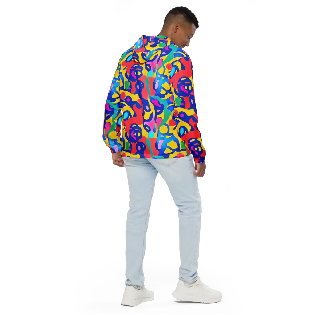 Electric Spill on Men's Windbreaker — Back