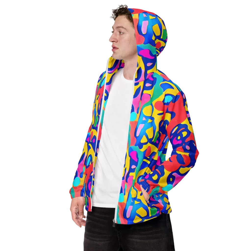 Electric Spill on Men's Windbreaker — Left Front