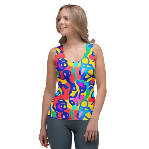 Electric Spill on a Women's Tank Top