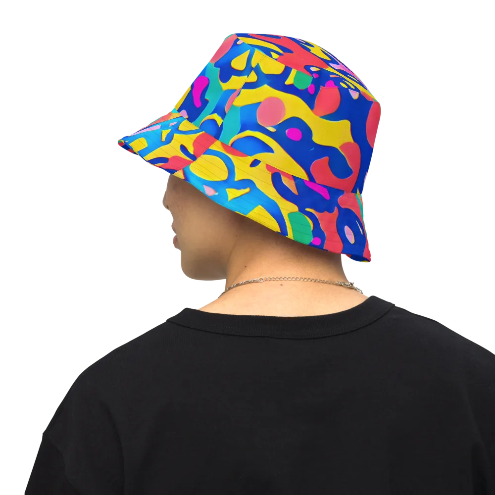 Electric Spill on Reversible Bucket Hat — Back Inside