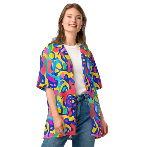 Electric Spill on a Button Shirt