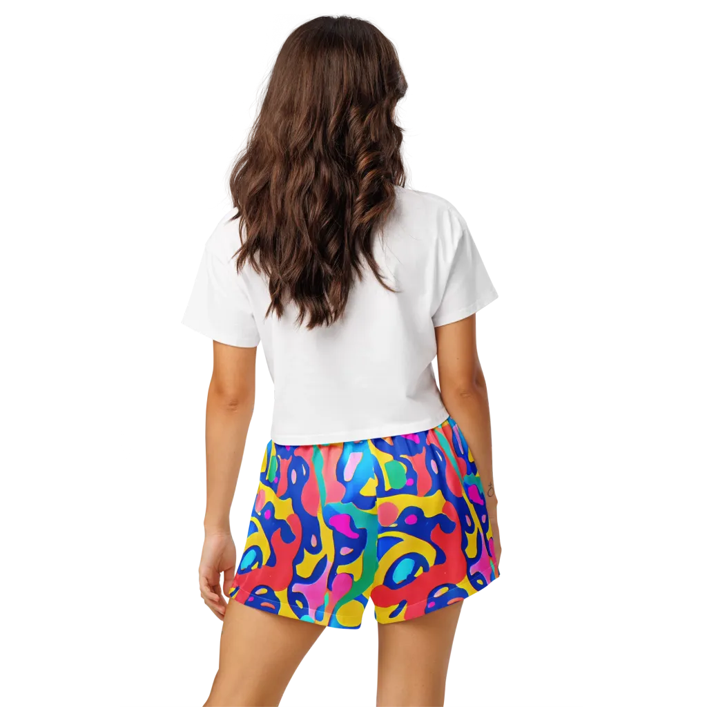 Electric Spill on Women's Pajama Shorts — Back