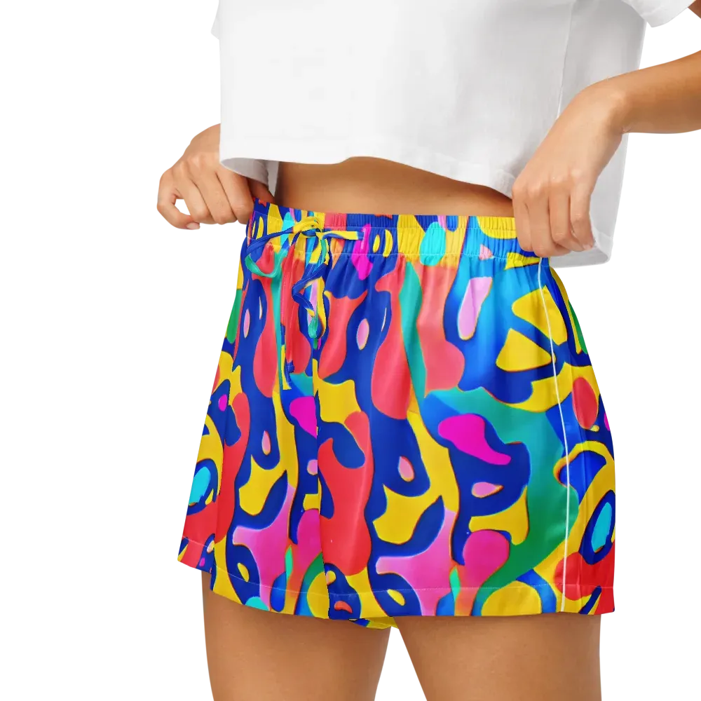 Electric Spill on Women's Pajama Shorts — Left