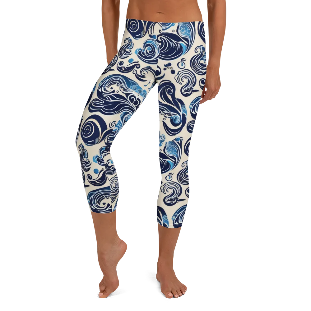 Porcelain Swell on Capri Leggings — Front