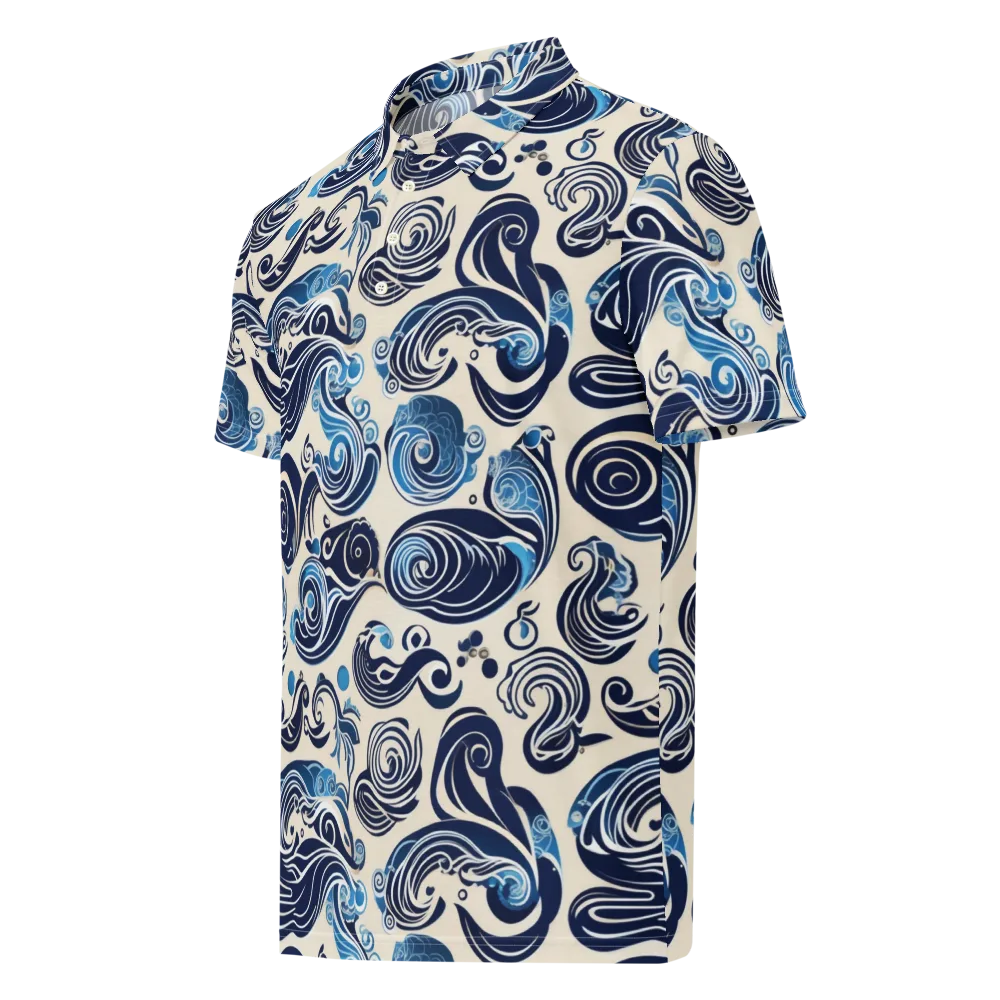 Porcelain Swell on Men's Slim Fit Polo Shirt — Left Front