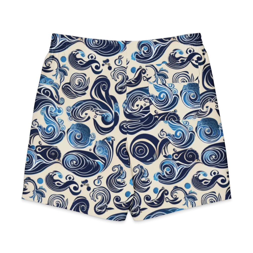 Porcelain Swell on Men's Board Shorts — Back