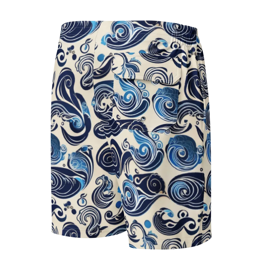 Porcelain Swell on Men's Board Shorts — Back