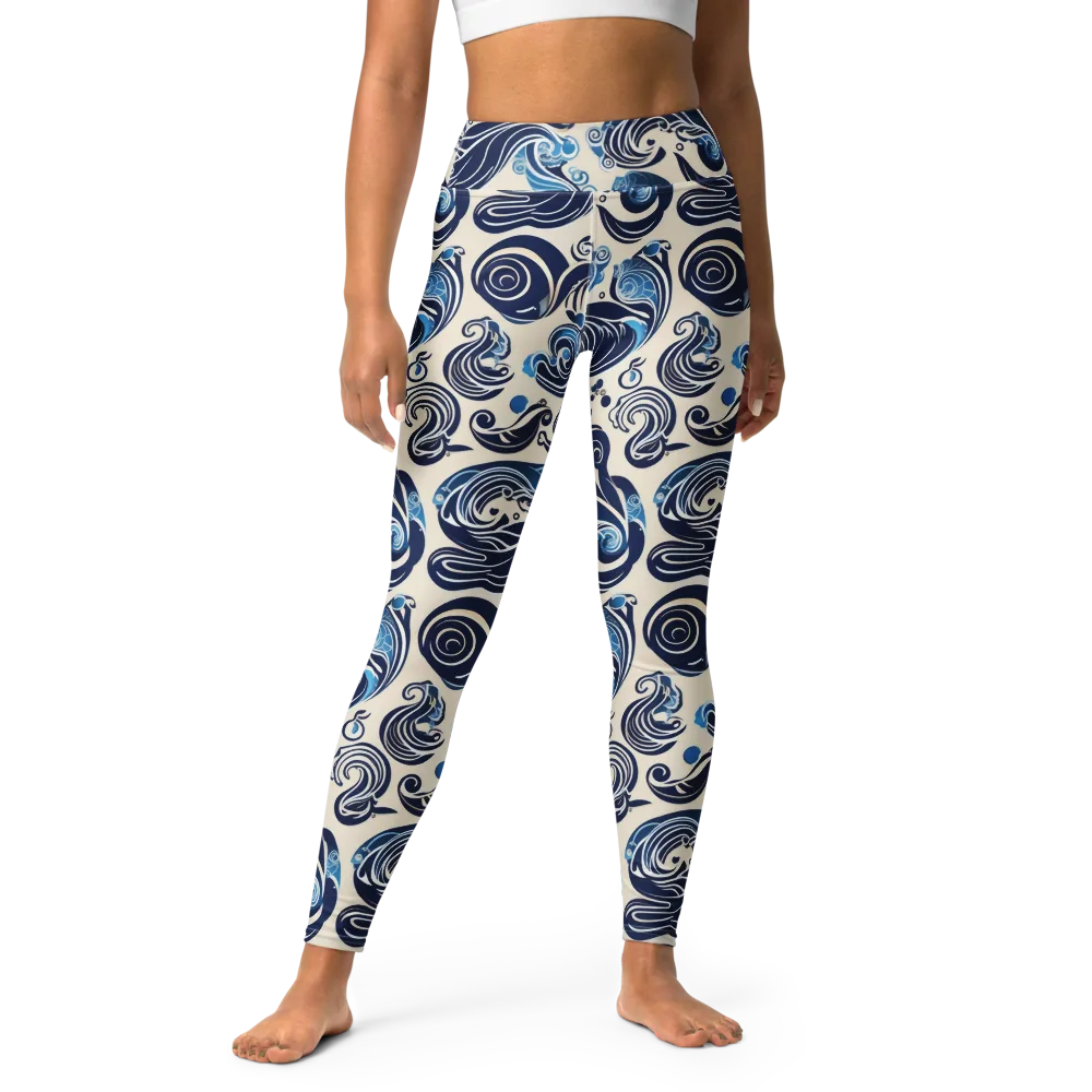 Porcelain Swell on Yoga Leggings — Front