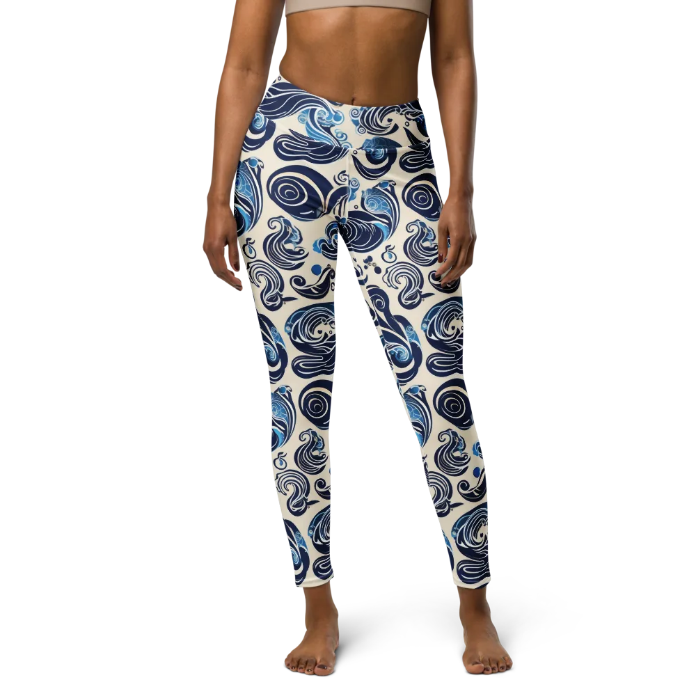 Porcelain Swell on Yoga Leggings — Front