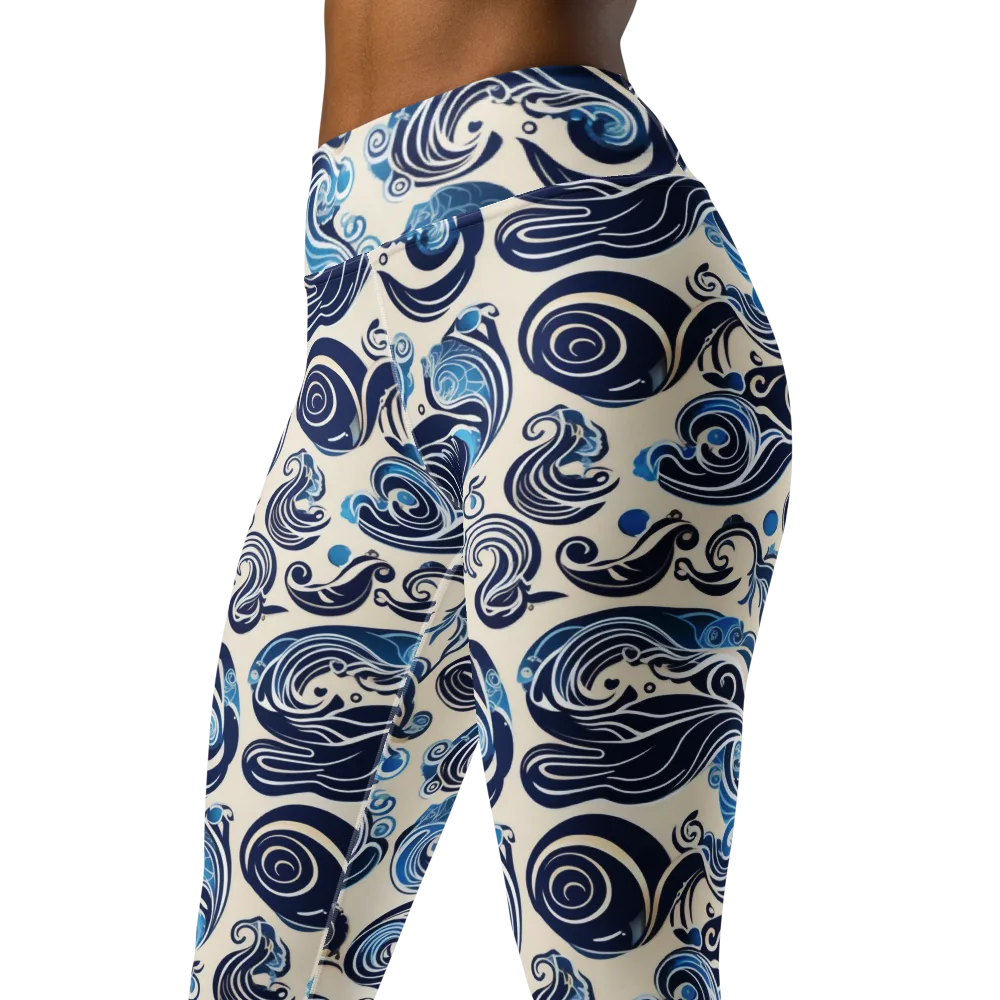 Porcelain Swell on Yoga Leggings — Left Front