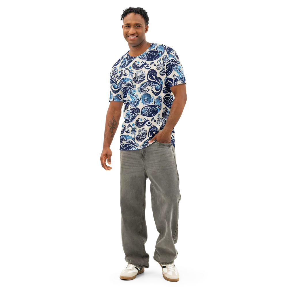 Porcelain Swell on Men's Cotton Crew Neck T-Shirt — Front