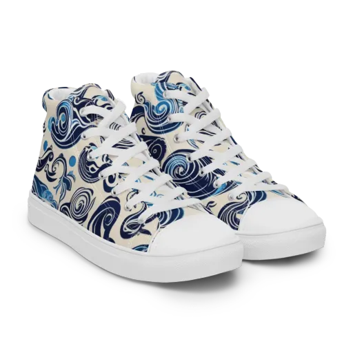Porcelain Swell on a Men's High Top Canvas Shoes