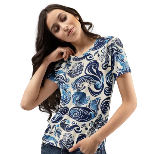Porcelain Swell on a Women's Crew Neck T-Shirt