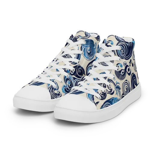 Porcelain Swell on a Women's High Top Canvas Shoes