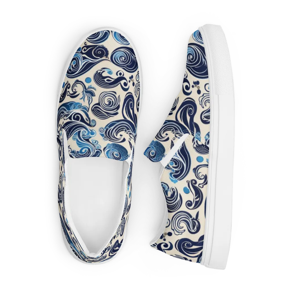 Porcelain Swell on Men's Slip-On Canvas Shoes — Front