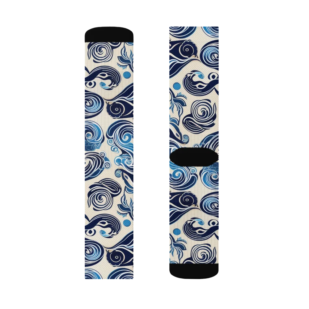 Porcelain Swell on Socks — Left Sock