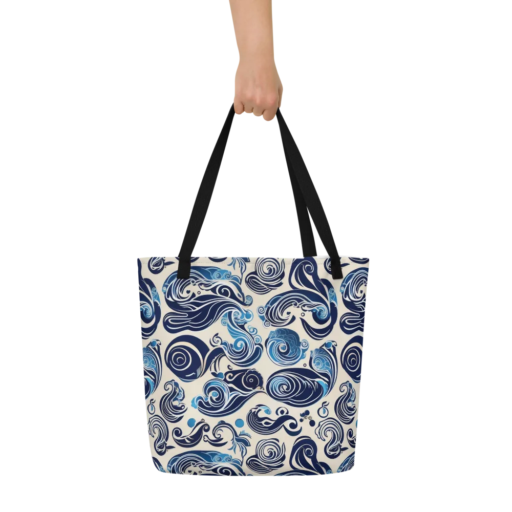 Porcelain Swell on Large Tote Bag W/ Pocket — Front