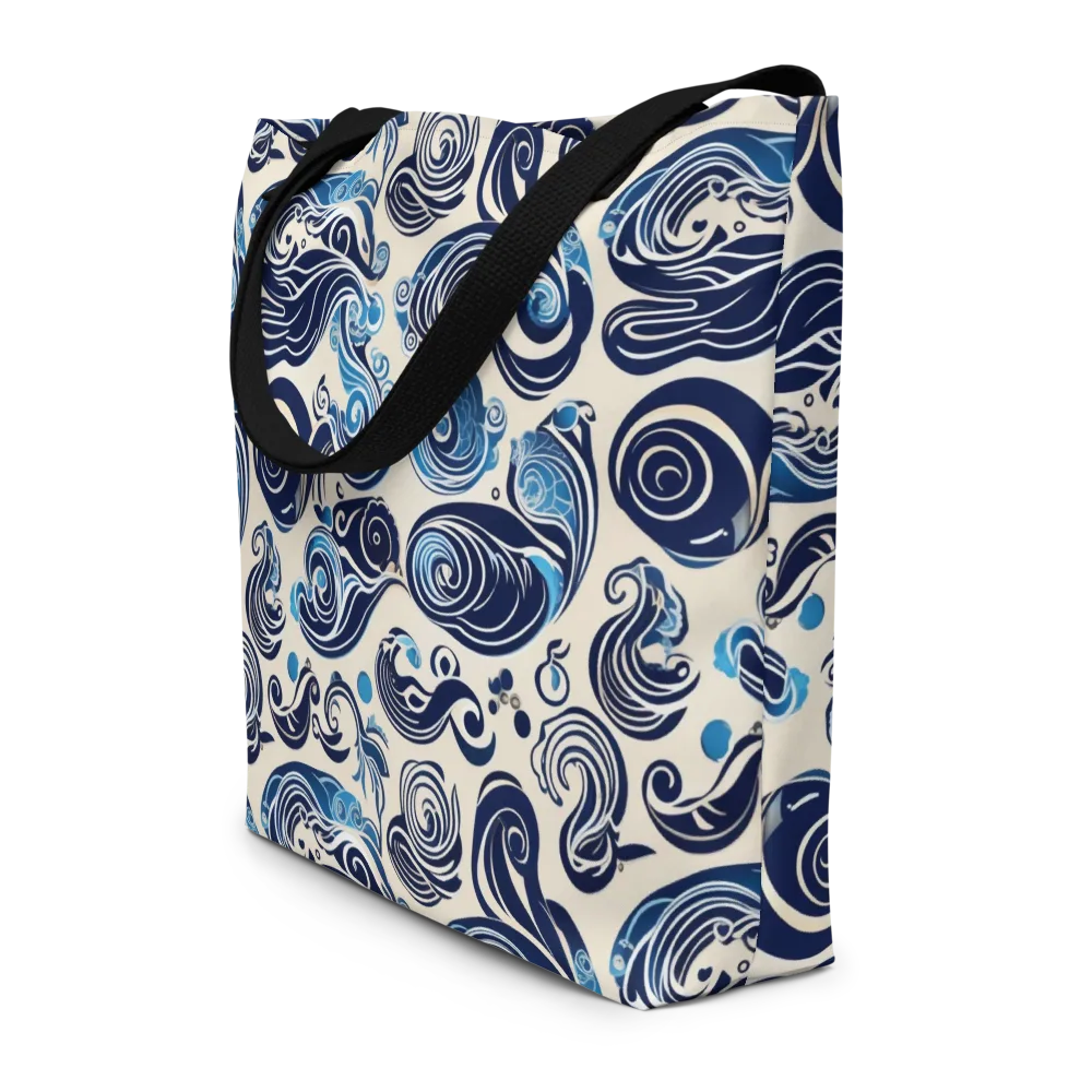 Porcelain Swell on Large Tote Bag W/ Pocket — Front