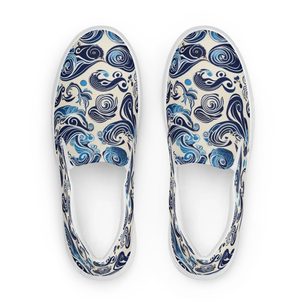 Porcelain Swell on Women's Slip-On Canvas Shoes — Front