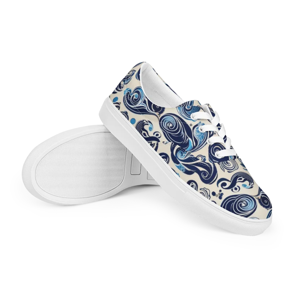 Porcelain Swell on Men's Lace-Up Canvas Shoes — Right Front