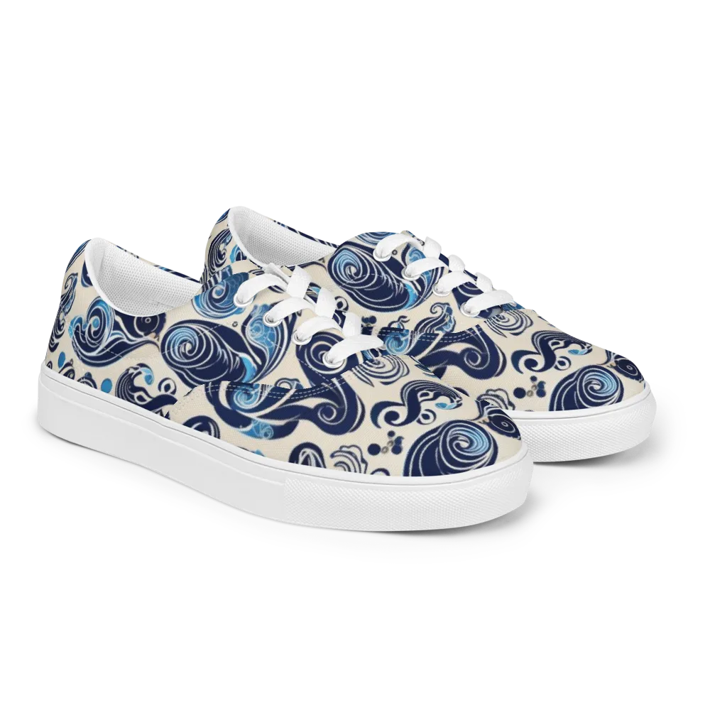 Porcelain Swell on Men's Lace-Up Canvas Shoes — Right Front