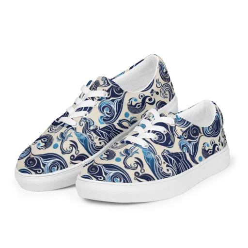 Porcelain Swell on a Men's Lace-Up Canvas Shoes