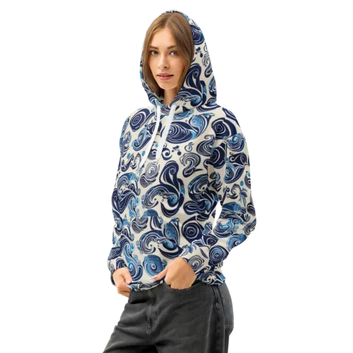 Porcelain Swell on a Cotton Hoodie